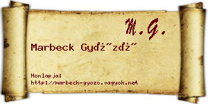 Marbeck Győző névjegykártya